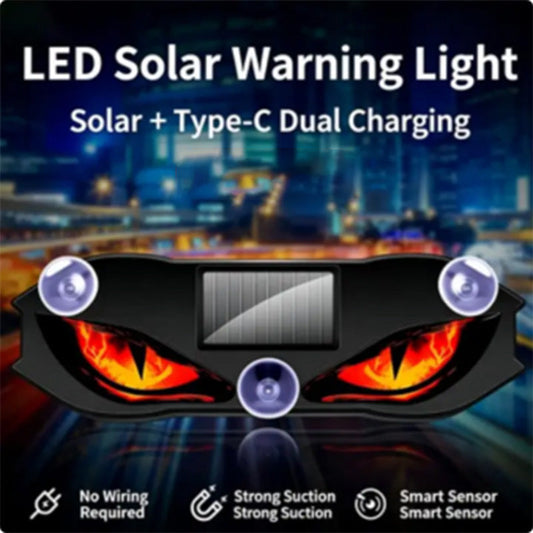 🚗 ☀️Solar-Powered LED Car Warning Strobe Light, Weatherproof IP Waterproof Auto Light Sensor Activates At Dark, Energy-Saving Roadside Safety Light For Cars Trucks SUVs