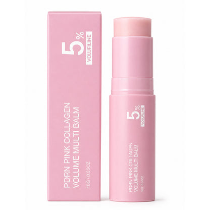 Pink Collagen Volume Multi‑Balm,All‑In‑One Anti‑Aging Stick, Firming & Smoothing for Fine Lines, Target Under‑Eyes, Neck, Forehead, Smile Lines & Lips
