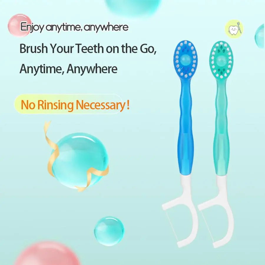 5 in 1 Toothbrush & Floss & Tongue Scraper & Toothpick Set,Oral Care Tool for Travel, Business Trip, Teeth Cleaning Kit
