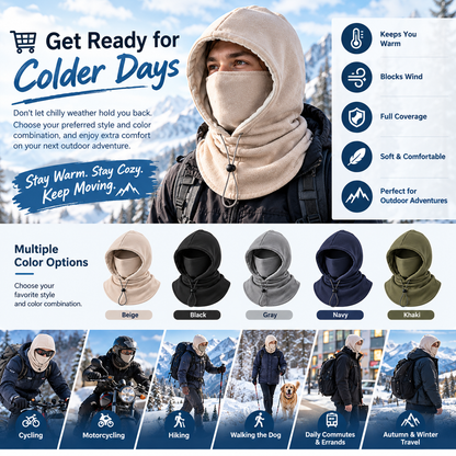 2-Piece Winter Flannel Hat & Face Mask Set