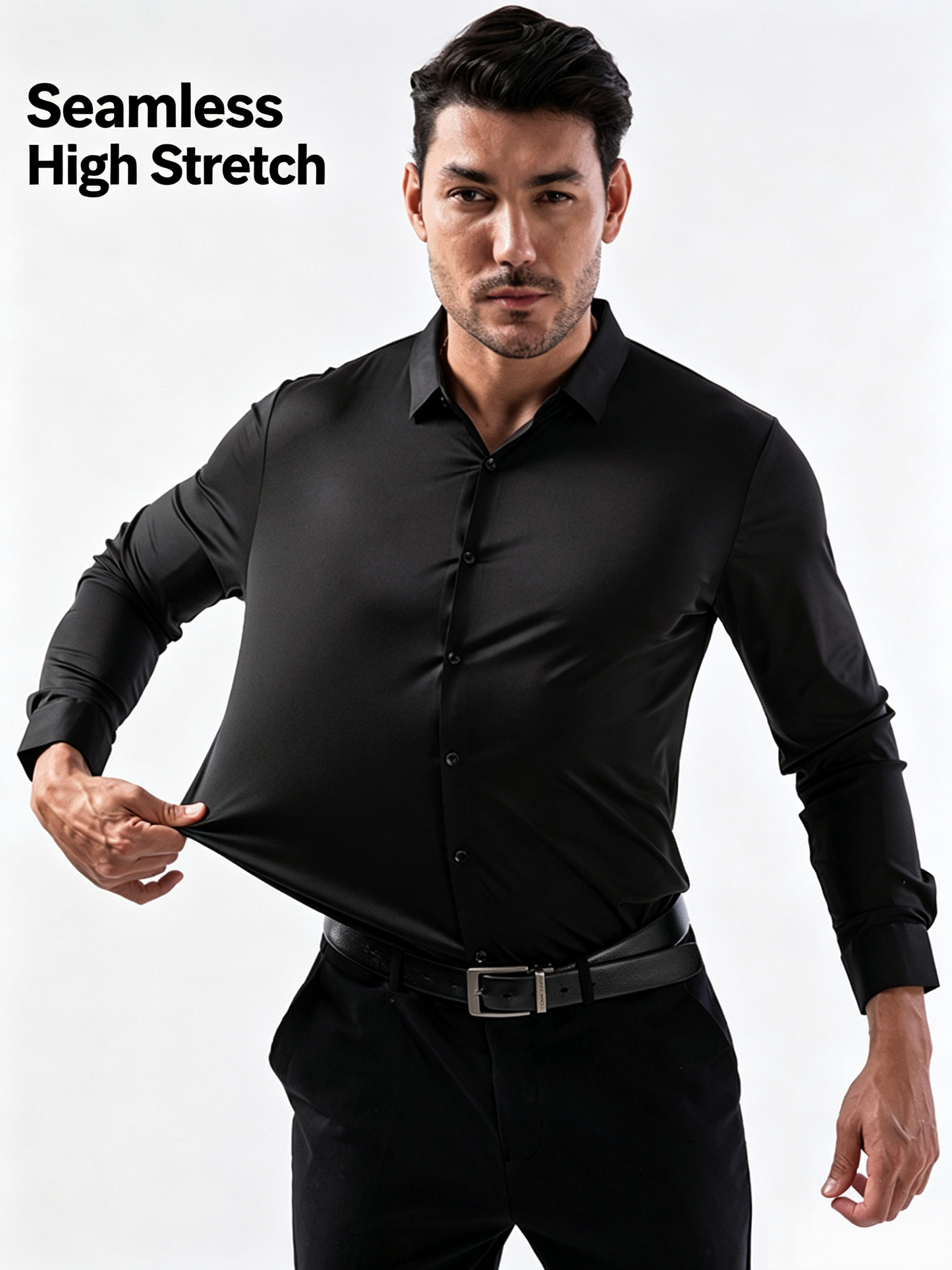 Men’s 16-Way Stretch Slim Fit Dress Shirt, Wrinkle-Free