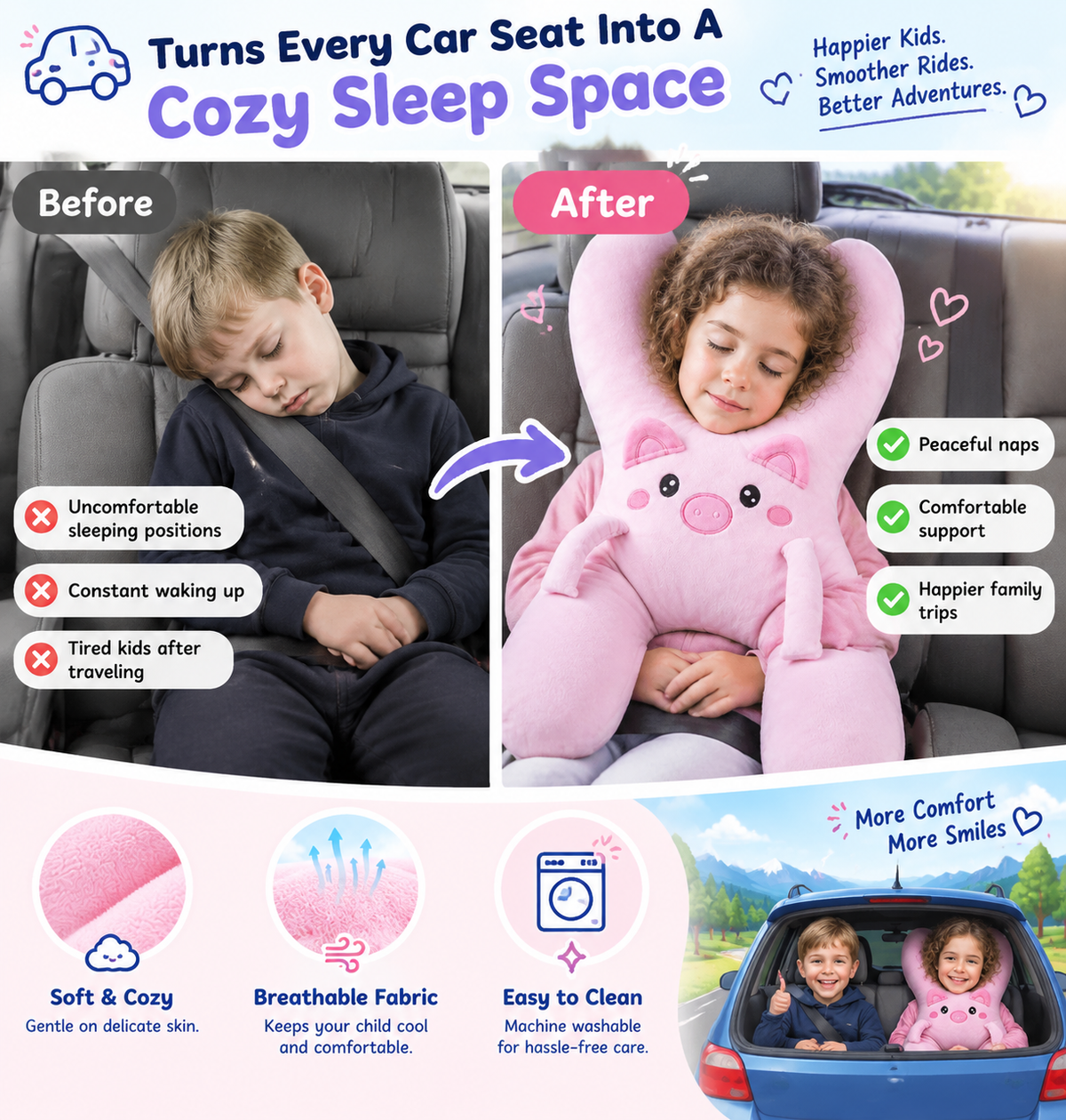 🚗 No More Head Nodding During Car Rides