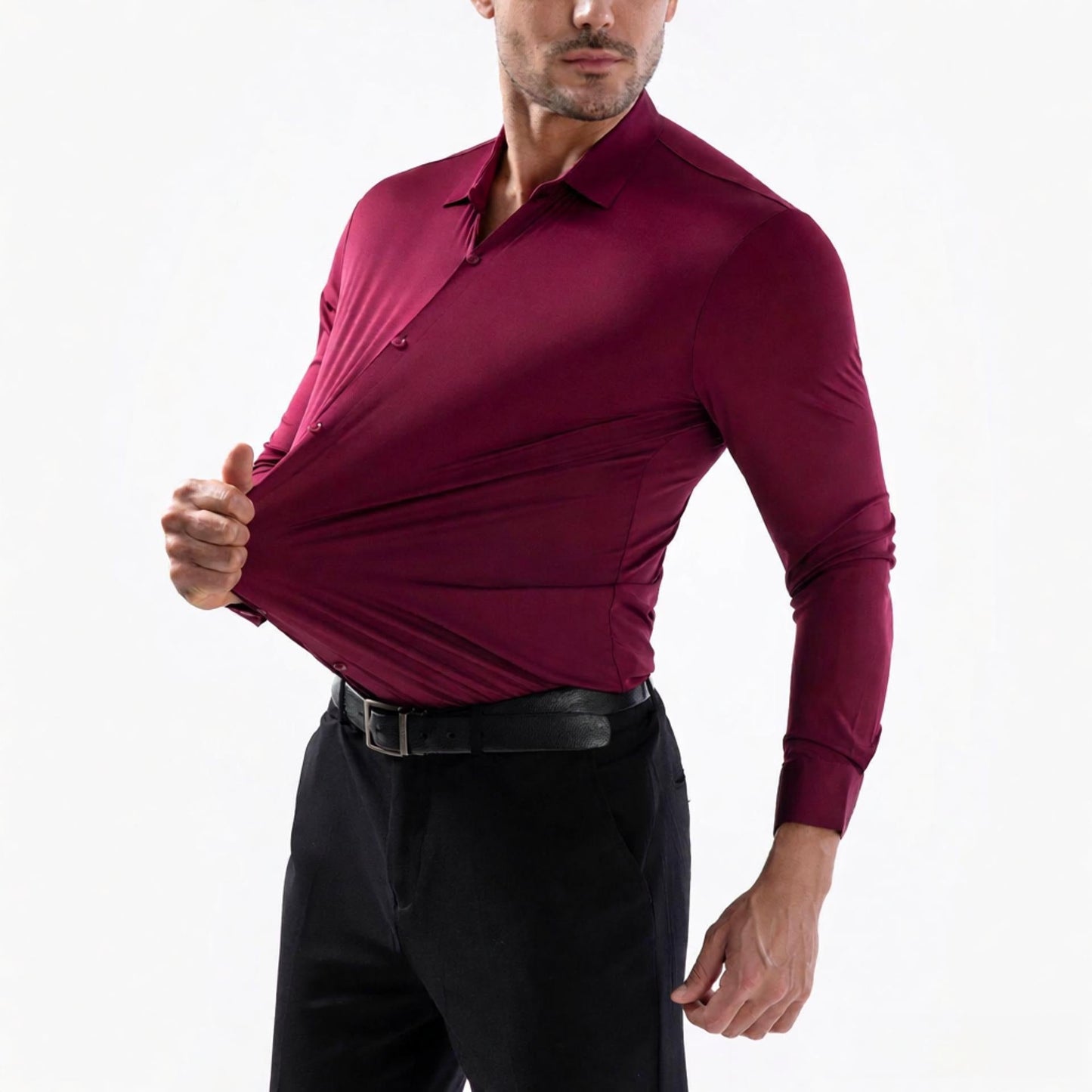 Men’s 16-Way Stretch Slim Fit Dress Shirt, Wrinkle-Free